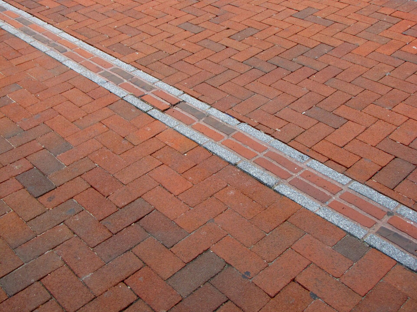 The red brick path marking Boston's Freedom Trail