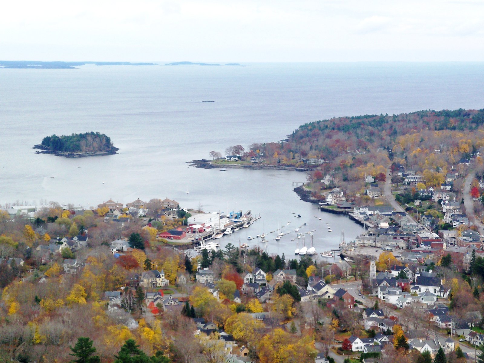 Camden Harbor seen from the summit of Mount Battie