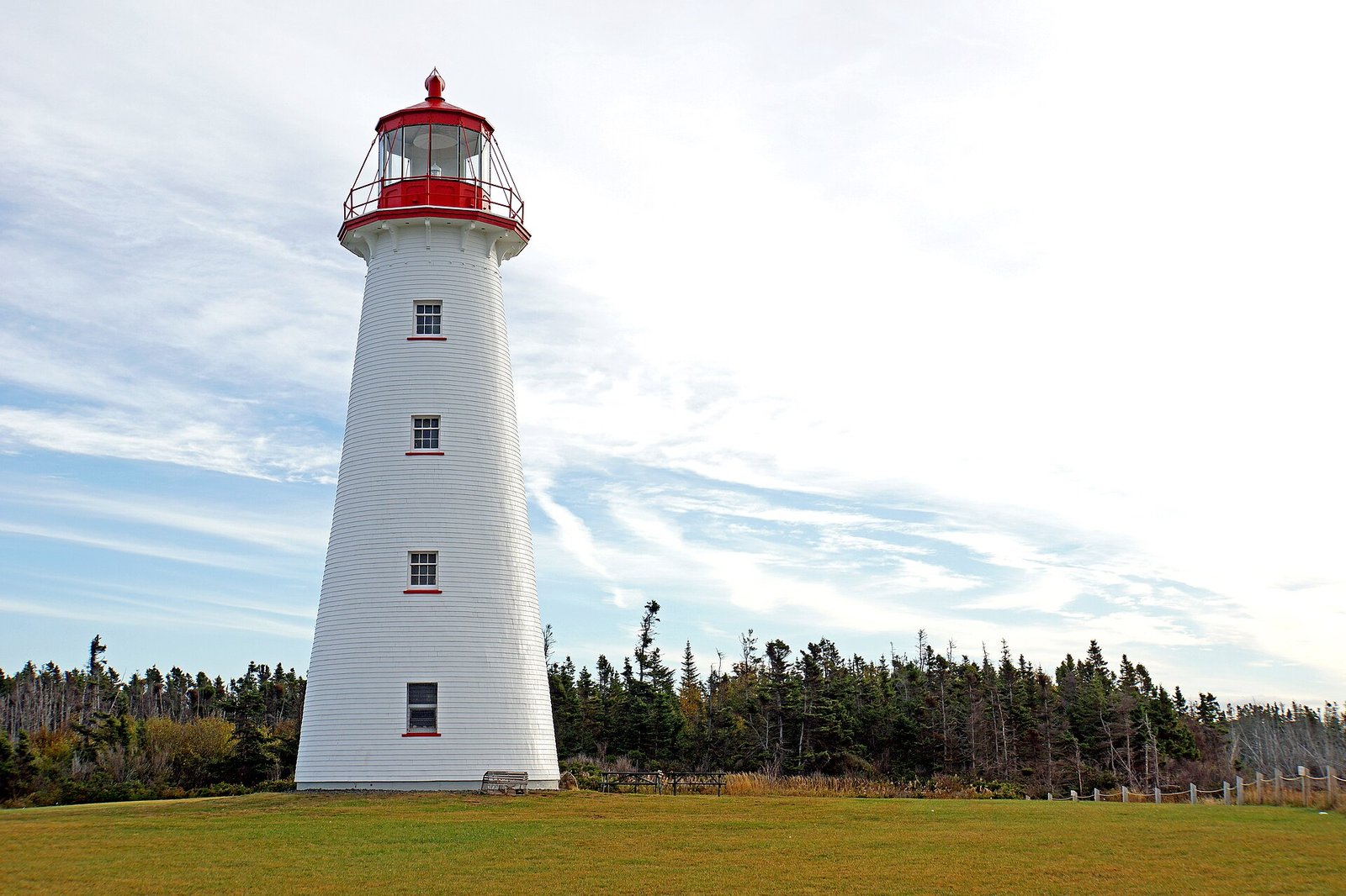 Point Prim Lighthouse, PEI's oldest, on a grassy point